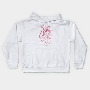 Red human heart with text "I love you" Kids Hoodie